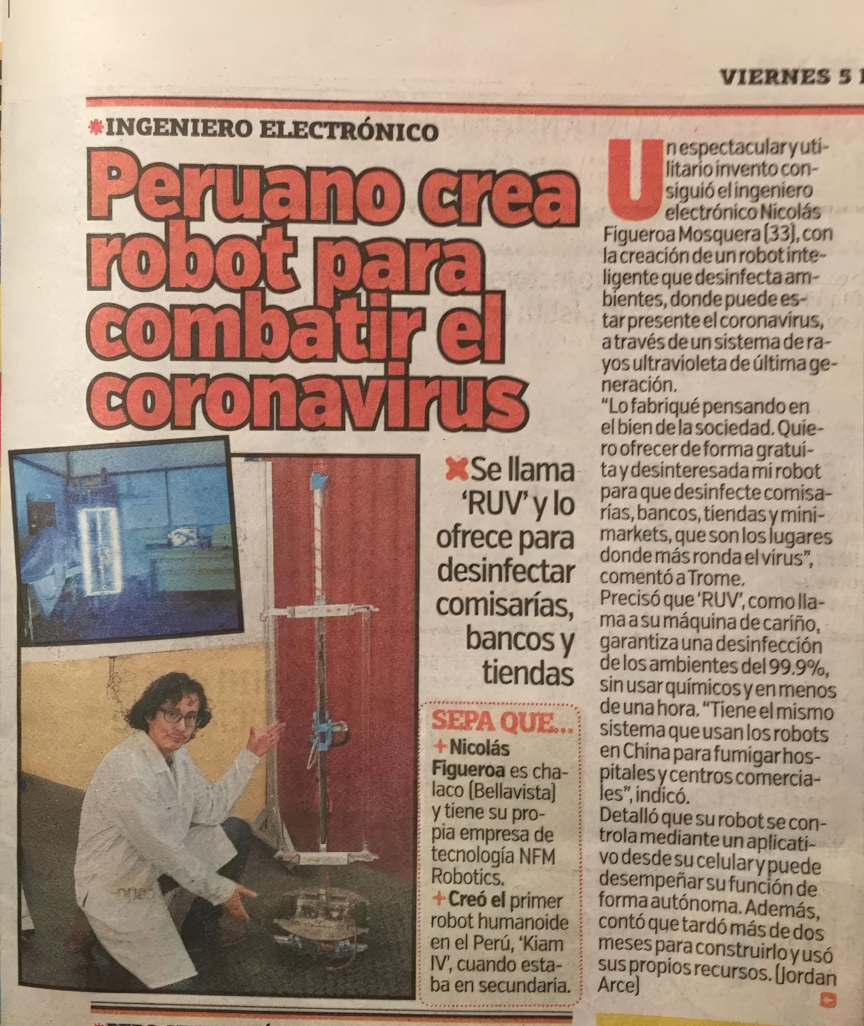Artículo en Trome